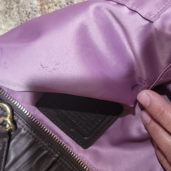 COACH  EUC Ashley Signature Gathered Leather Sateen Satchel - Picture 9 of 10